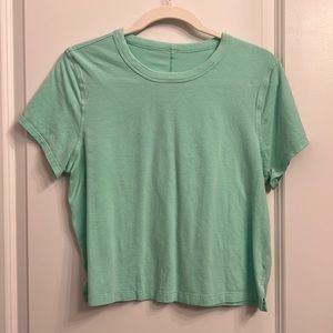 Teal Lululemon Cropped Tee